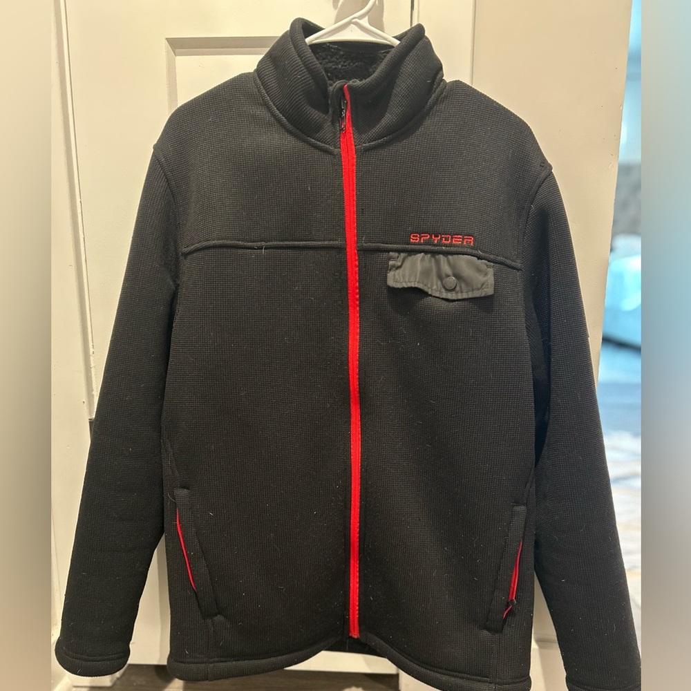 Spyder Black Jacket with Red Trim